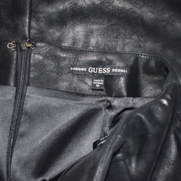 GUESS Faux Leather Mini Skirt Black Size M - Picture 4 of 7